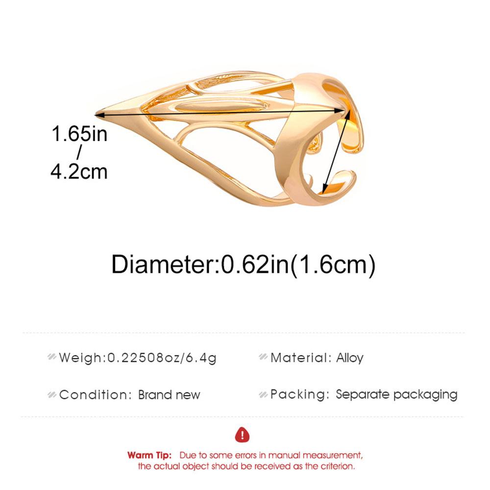 Geometric Rhombic Hollow Ring Armor Adjustable Retro High-End Punk Unisex Joint Ring Unique Jewelry Gift resizable