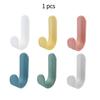 Nail-free J-shaped Hooks Adhesive Utility Hooks for Wall Decorative Key Holder Rack and Organization Coat Hook Multifunctional