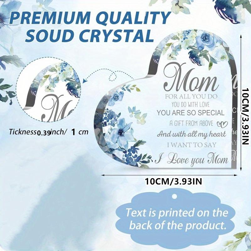 Blue Floral Mom Gift - Grateful Birthday & Mother's Day Acrylic Present