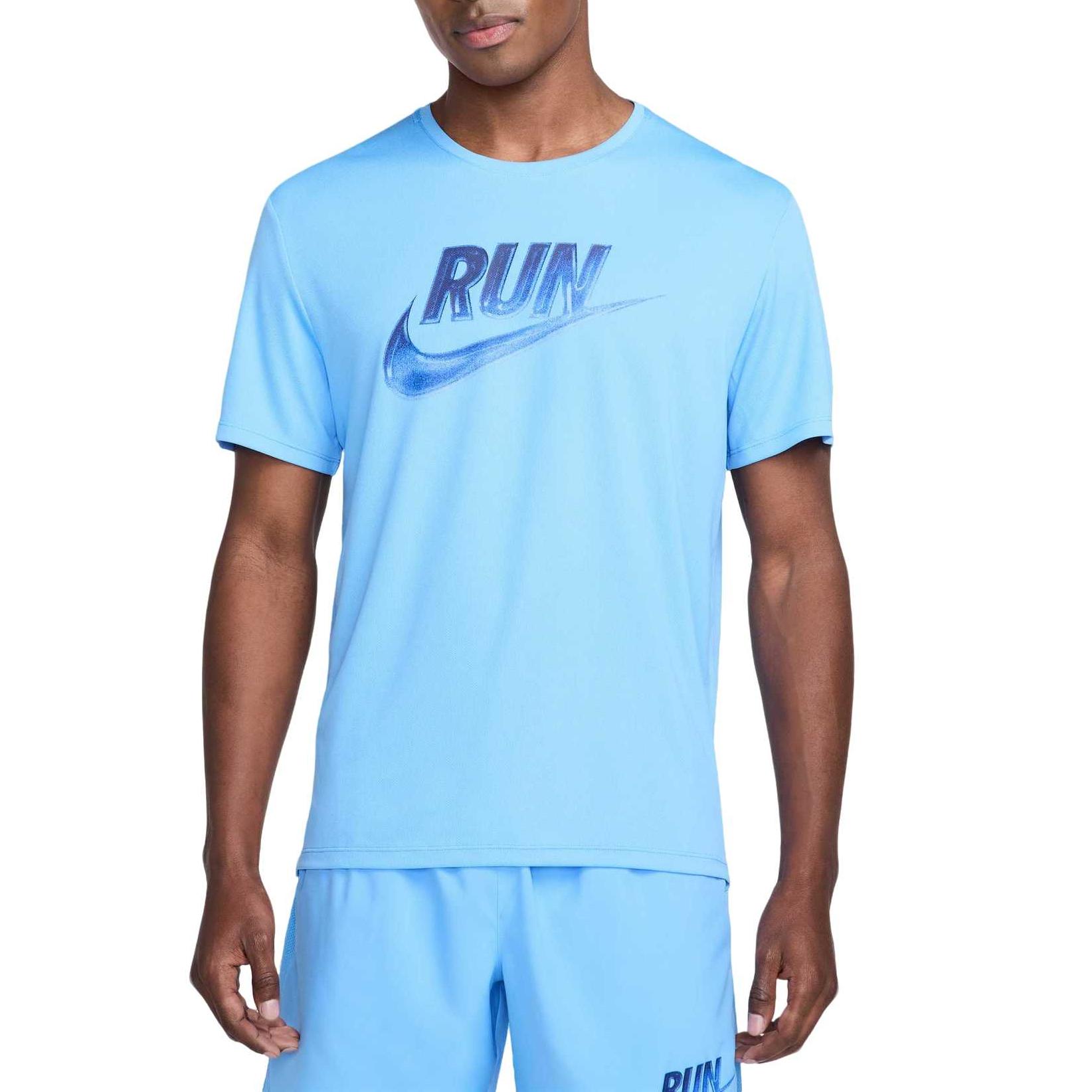 Nike Miler Run Energy Moisture Wicking Quick Dry Breathable Solid Color Short Sleeve Running T-Shirt Men tops HJ3564-412 M
