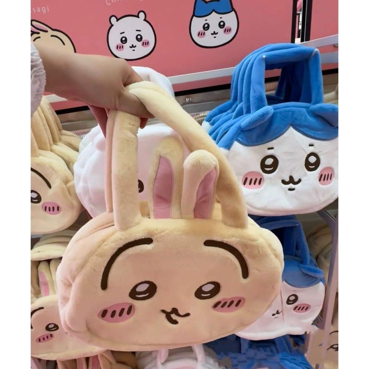 Cute Self Deprecating Big Head Bear Plush Tote Bag Cartoon Shoulder Handbag Kawaii Gift For Girls