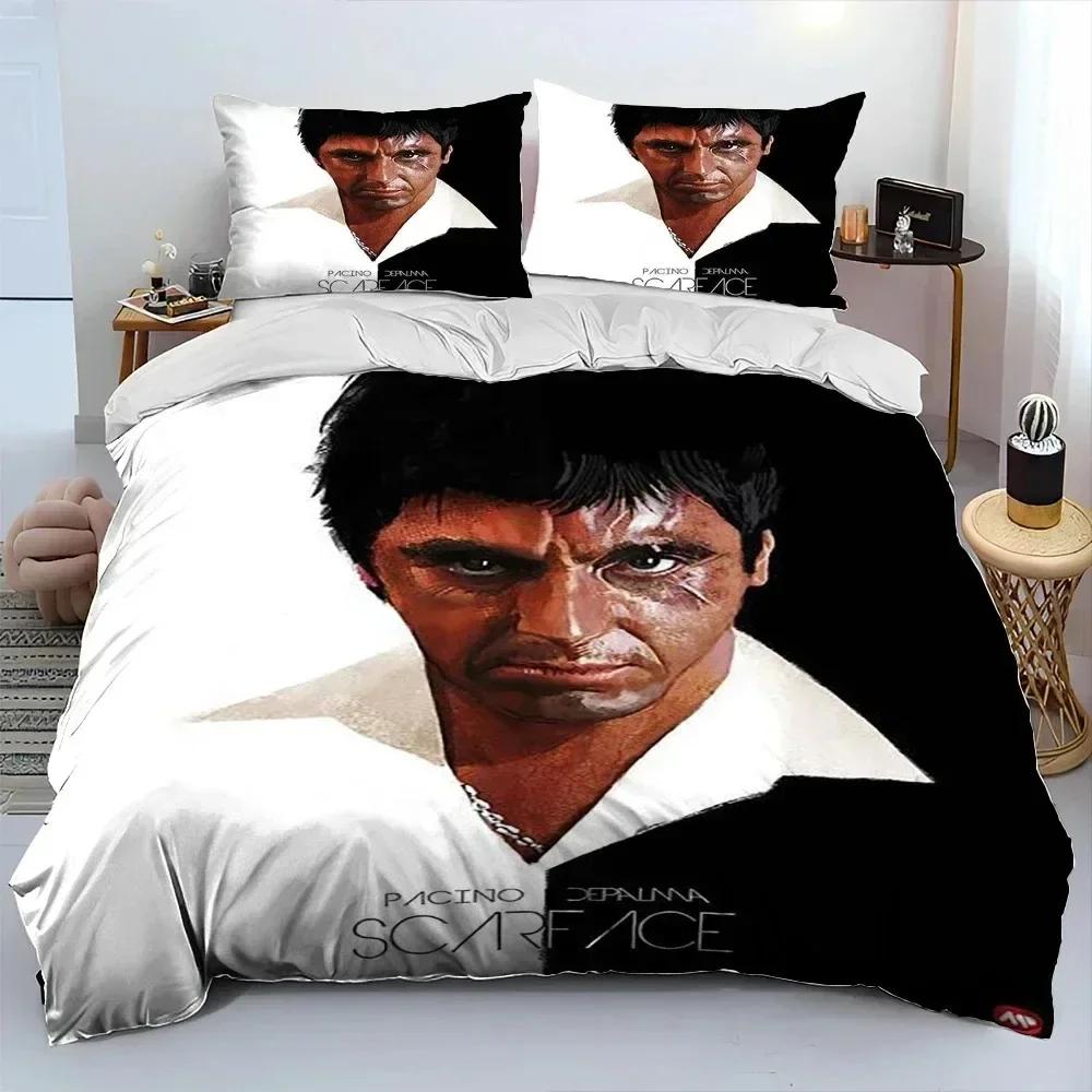 3D Print Movie Scarface Tony Bedding Set Duvet Cover Bed Set Quilt Cover Pillowcase Comforter King Queen Size Boys Adult Bedding