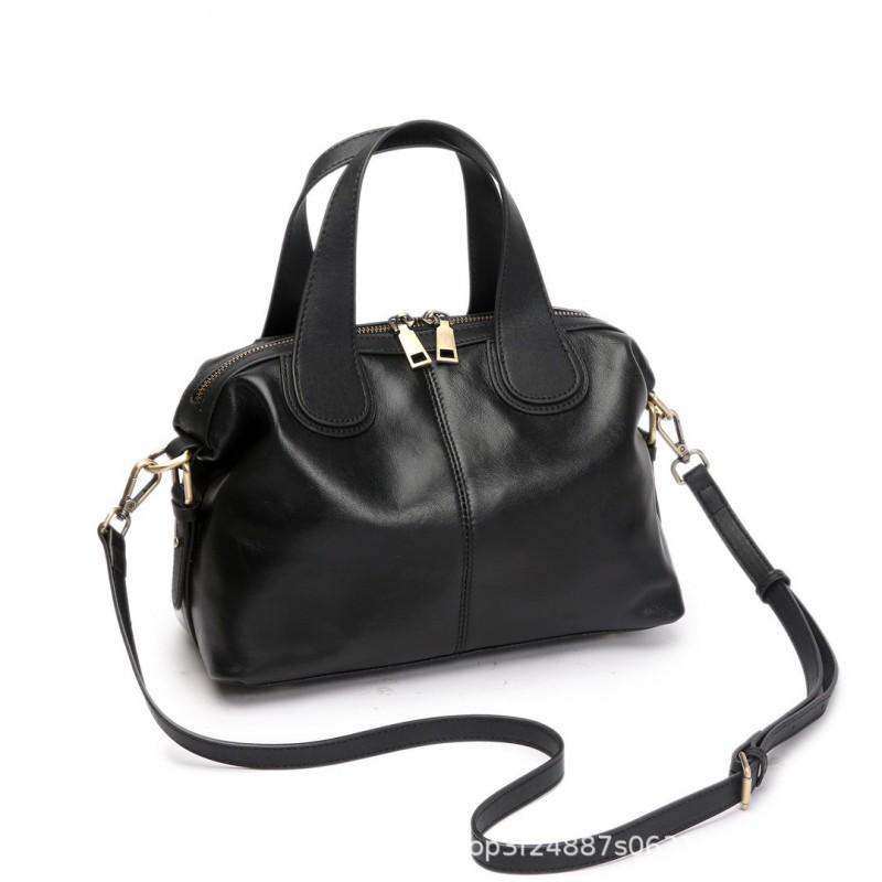 Handbag Women s Vegetable Tanned Leather Large-capacity Boston Bag High-end Cross-body All-match