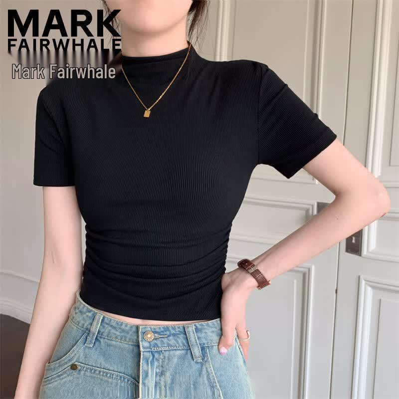 Mark Fairwhale Women's Half-High Collar Slim Fit T-shirt