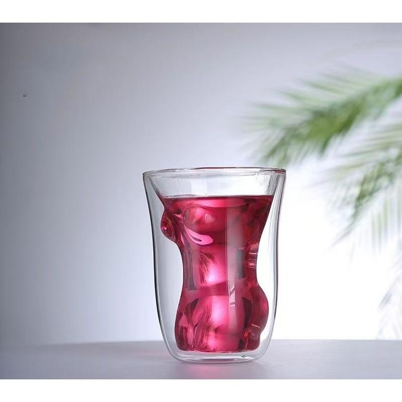 

двойная чашка с высоким содержанием боросиликатного масла, мужская чашка для мышц, красивая женская чашка, бокал для красного вина, кофейная чашка для воды, креативный бокал для вина 101-200ml