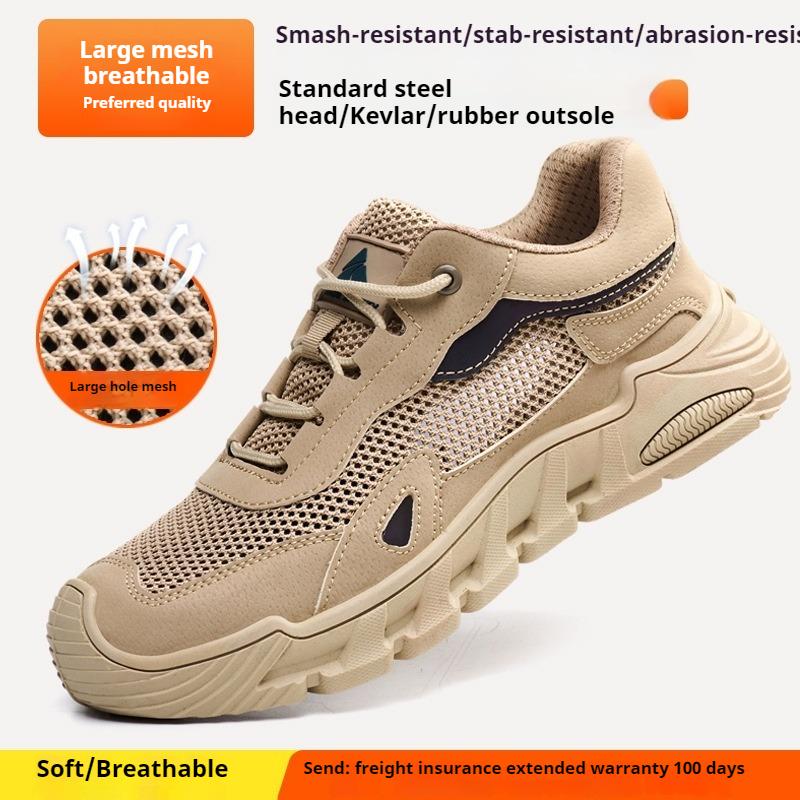 summer mesh safety shoes with steel toe caps work shoes with protection lightweight work boots breathable work sneakers for men
