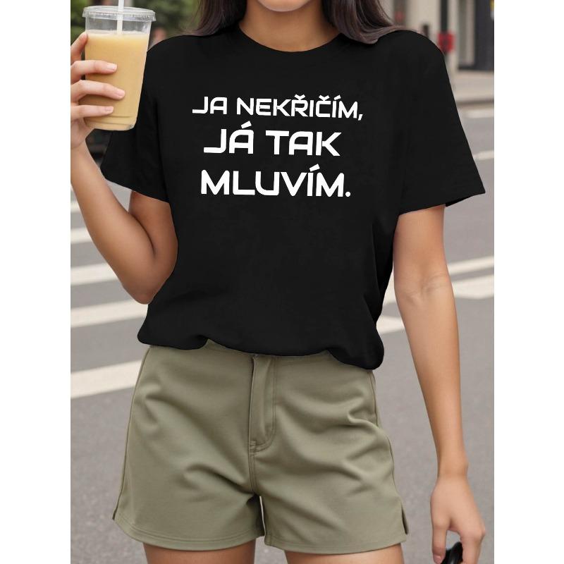 

European sizes Women S Czech Graphic T-Shirt - I Don t Care, I Love It Bold Statement Top 4XL