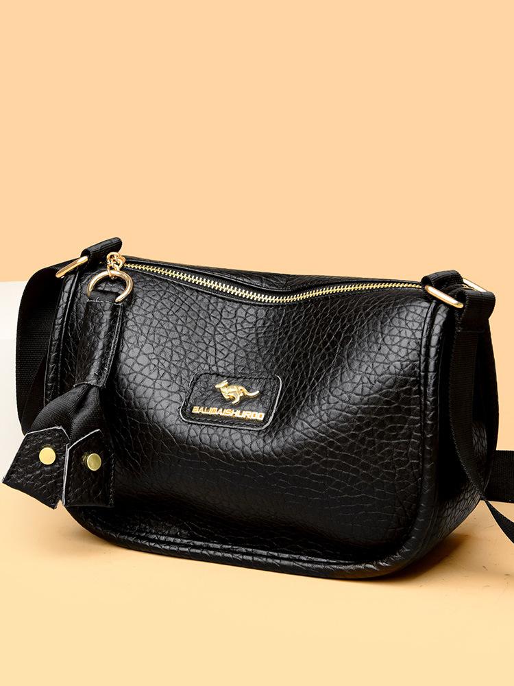 Women'S Bag Women'S Shoulder Bag Simple Large-Capacity Pillow Bag Soft Leather Middle-Aged And Elderly Mother Messenger Bag