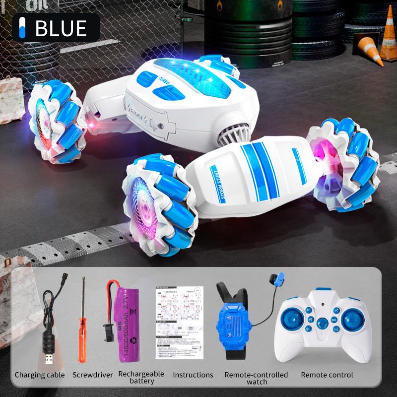 2.4G Rc Stunt Gesture Induction Twist Car Remote Control Car Off-road 4WD Drift Racing Car Stunt Transformation Boy Toy Car синий