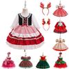 Red & Green Sequin Christmas Dress: Santa Claus Snowflake Costume, Girls' Mesh Princess Dress