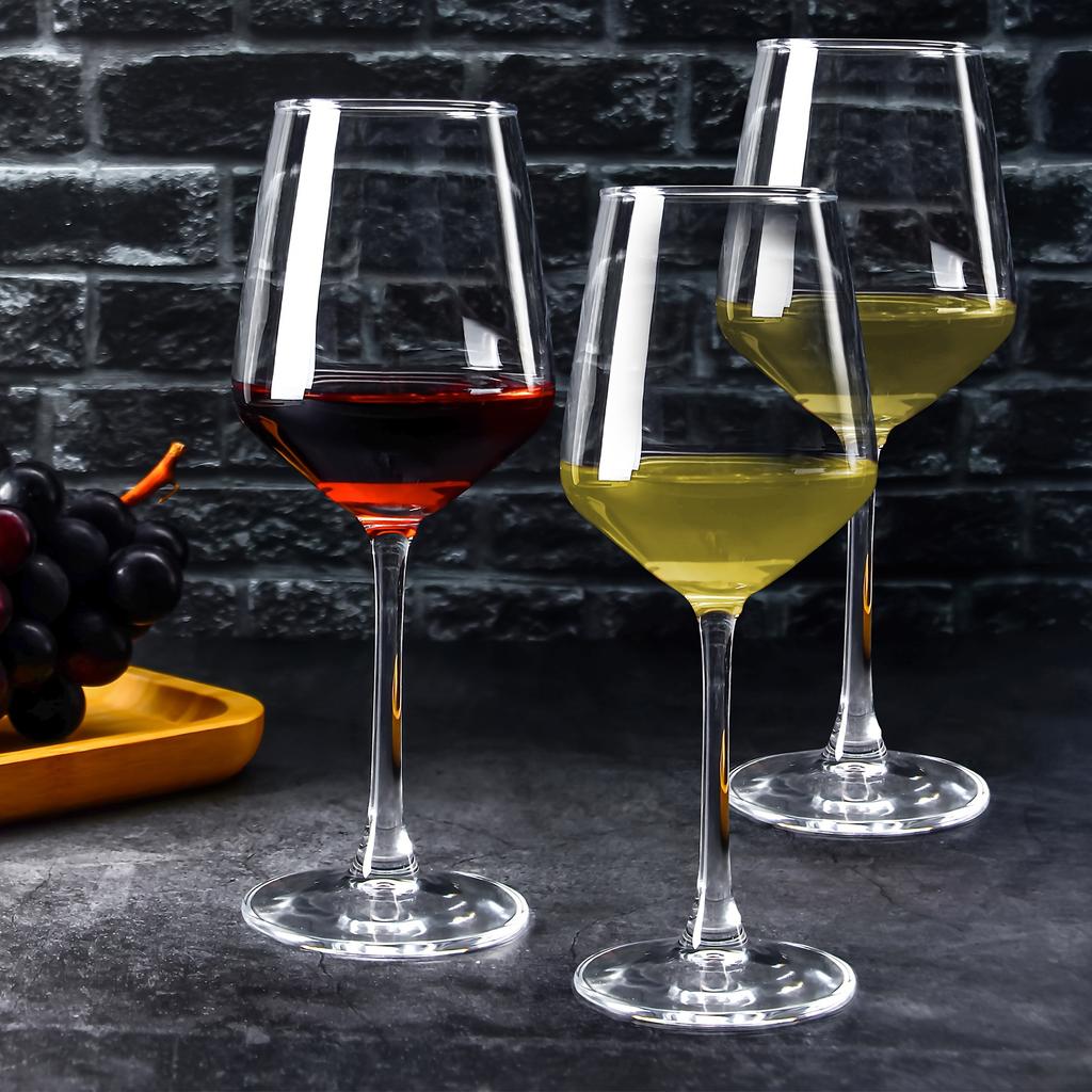 2/4/6pcs Red/White Wine Glasses Set, 12oz Durable Long Stem Glasses, Lead-Free Goblet, for Home Wedding Party Christmas