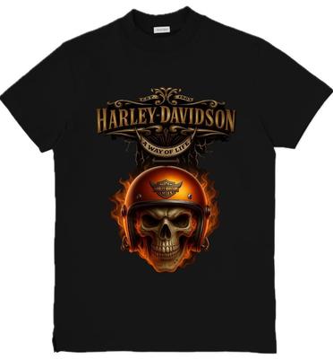 Harley-Davidson Inspiriertes Grafisches Unisex T-Shirt Adler Schädel Grafik T-Shirt S-3XL