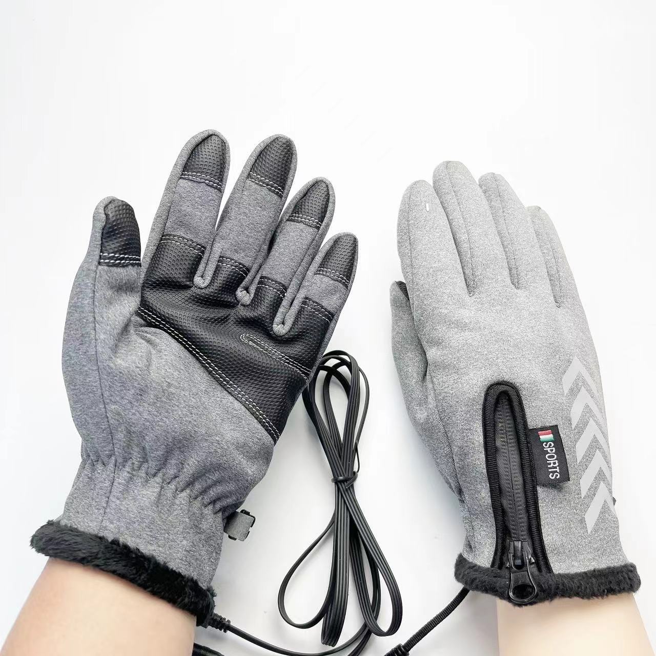

USB электрические перчатки с подогревом 5 пальцев полный обогрев сенсорный экран уличный спорт экспресс курьер мальчик для сохранения тепла зимой average size