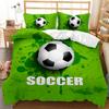Soccer Duvet Cover Set Cool Special Effects Background for Player Kids Teen Boy Polyester Bedding Set King Size with Pillowcase