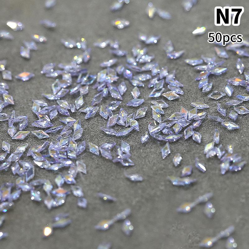 50 Buc Mini Strasuri Cristal pentru Nail Art Diamante Flatback Formă Mixtă Sclipici DIY Unghii Manichiură de Lux Accesorii