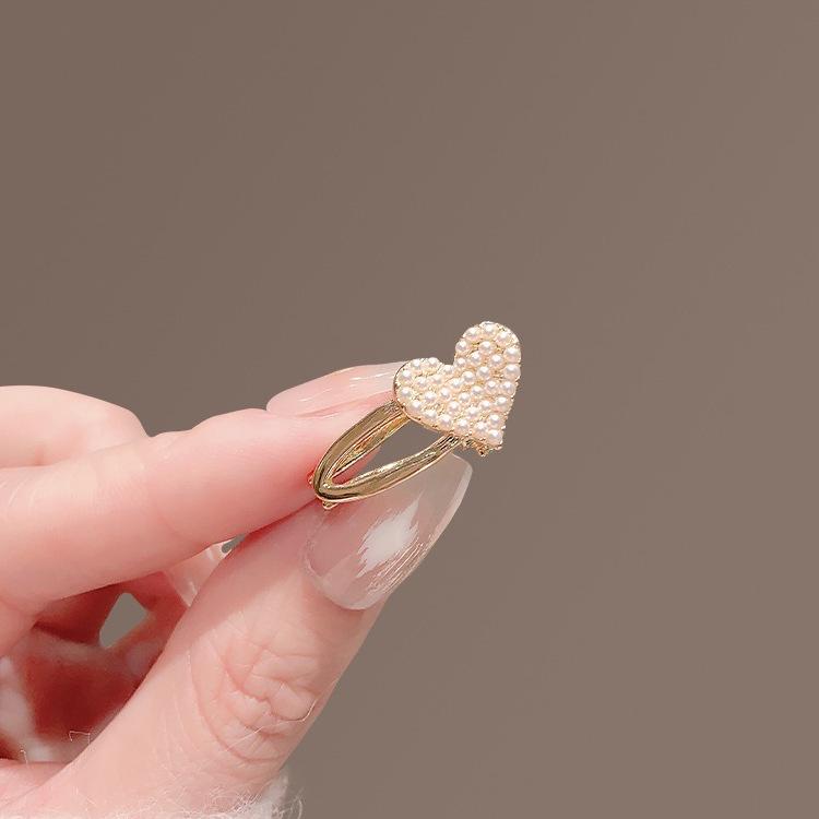 

Заколка для волос в форме сердца со стразами и жемчугом — милая, универсальная заколка-уточка для девочек