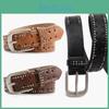 Fashion Solid Color Rivet Decoration Women Casual Wide Belt For Streetwear Fashion
