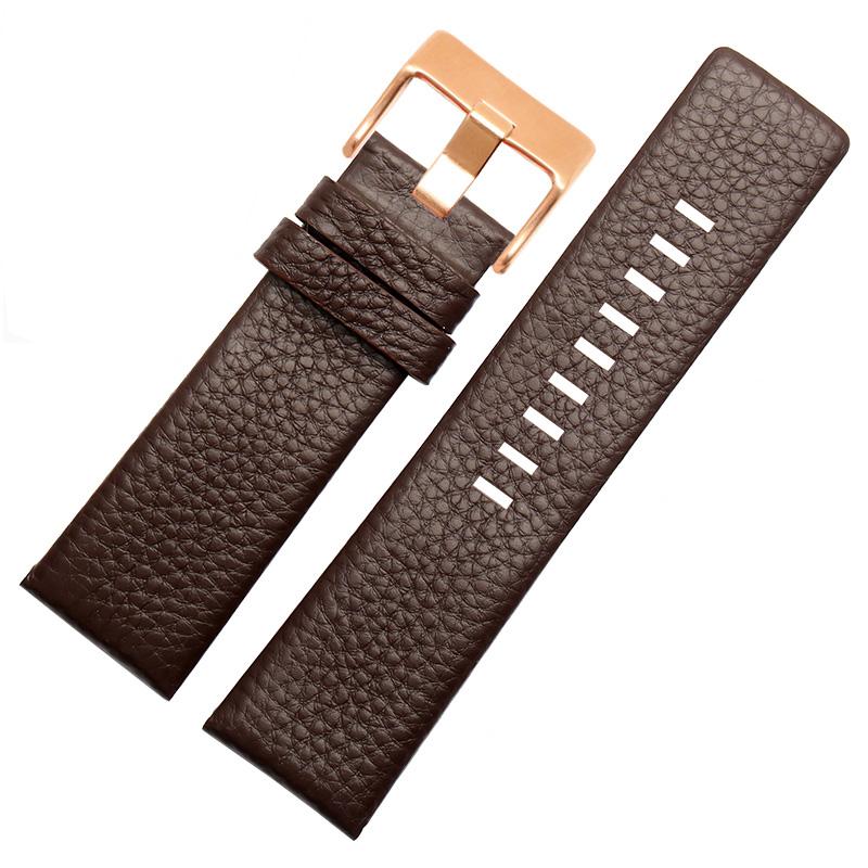 Genuine Leather Watchband for Diesel DZ1405 4323 4344 4427 7257 4283 Watches Pin Buckle Embossed bracelet 24 26 28mm Watch Strap