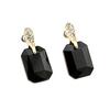 Women Elegant Rectangle Rhinestone Ear Studs Earrings Jewelry Birthday Gift