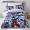 Son Goku Pattern Bedding,Quilt Set Quilt Cover Pillowcase Home Birthday Gift (1 * Duvet Cover + 2 * Pillowcase, Without Core)