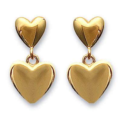 [G4976] - Gold Plated 'Love' Silver Earrings - 15x10 Mm