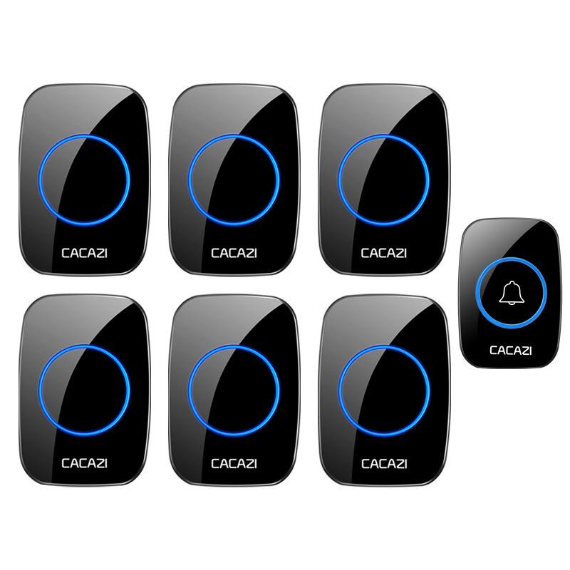 Wireless Waterproof Smart Doorbell with Remote, Battery-Powered, One-to-Six System