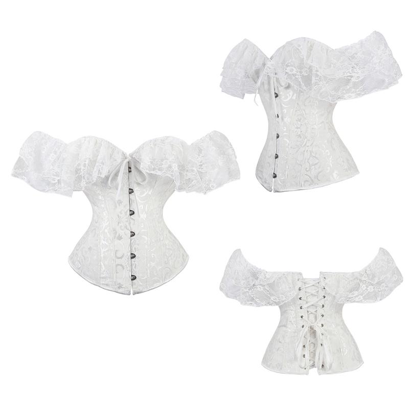 Women's Gothc Sexy Lingerie with Adjustable Belt Elegant Top Bustier Lace Corset Fashion Lace Bustier