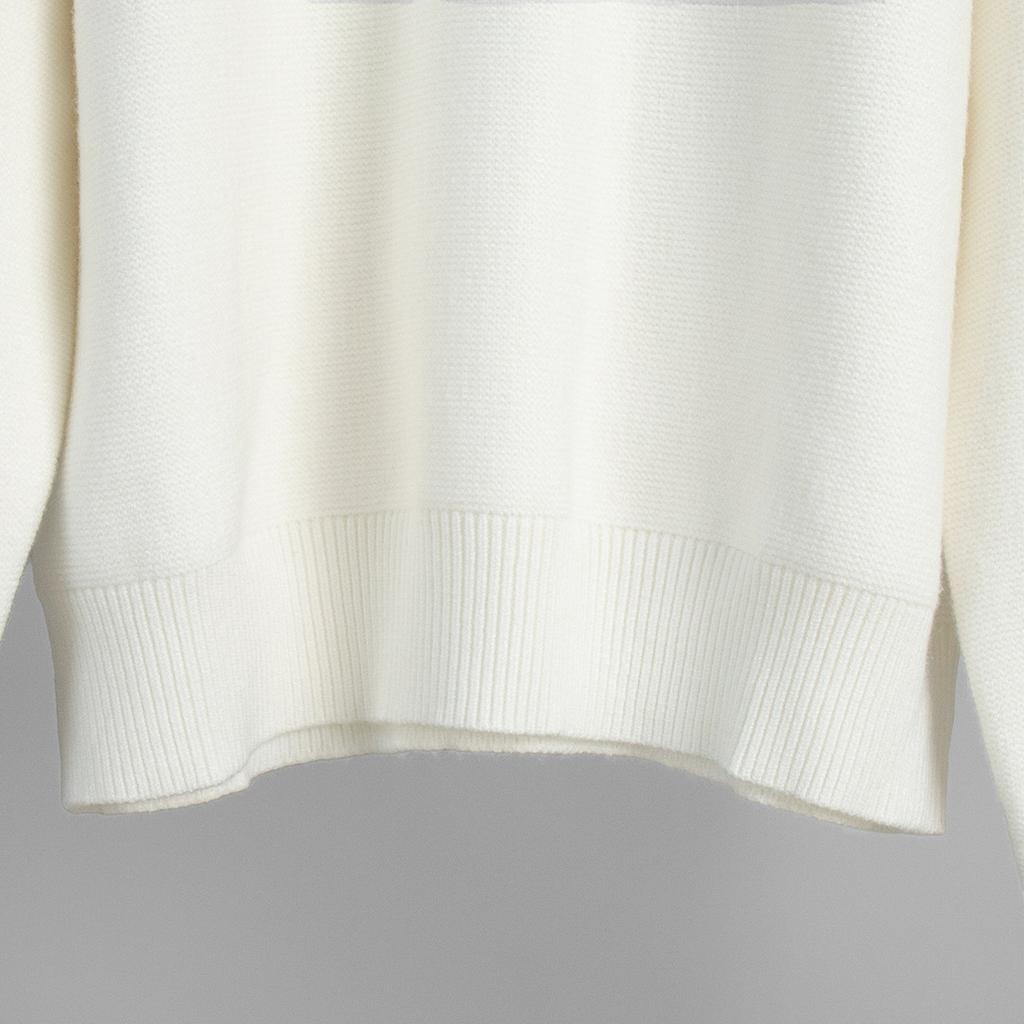 Autumn Winter Pure White Sweater Women's Round Neck Lazy Pullover Temperament Simple Comfortable Knitted Undercoat Top