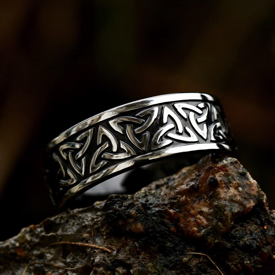 Fashion Vintage Vikings Valknut Ring For Men Women Stainless Steel Simple Rings Party Personalized Jewelry Gifts