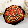 Firefighter Courage Honor Portable Automatic Umbrella Compact 8-Rib Lightweight Sturdy Construction for Outdoor Daily Use Compact Folding Umbrella