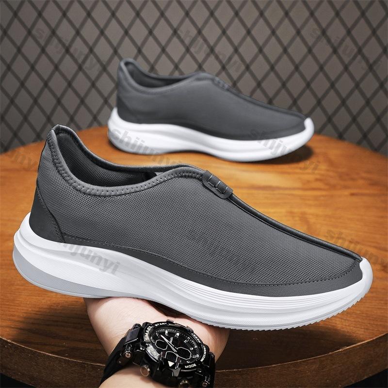 Fashion Men's Casual Shoes 2025 Spring Summer New Fashion Non Slip Mesh Breathable Sneakers Lightweight Comfortable Slip On Wedge Shoes