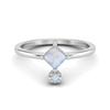 4MM Square Shaped Moonstone 925 Sterling Silver Solitaire Women Wedding Ring