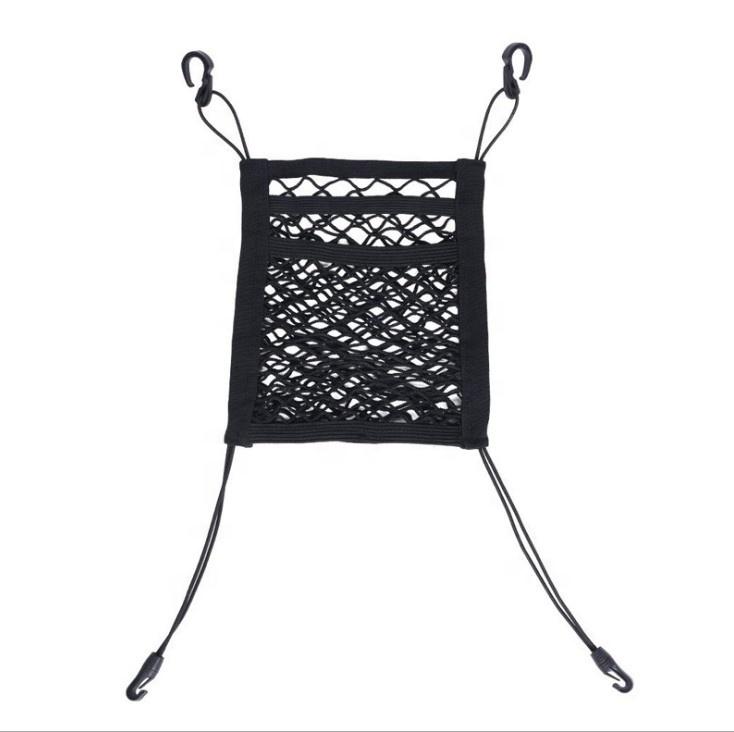 3-Layer Adjustable Foldable Car Mesh Seat Back Net Divider Safety Storage Bag for Dogs