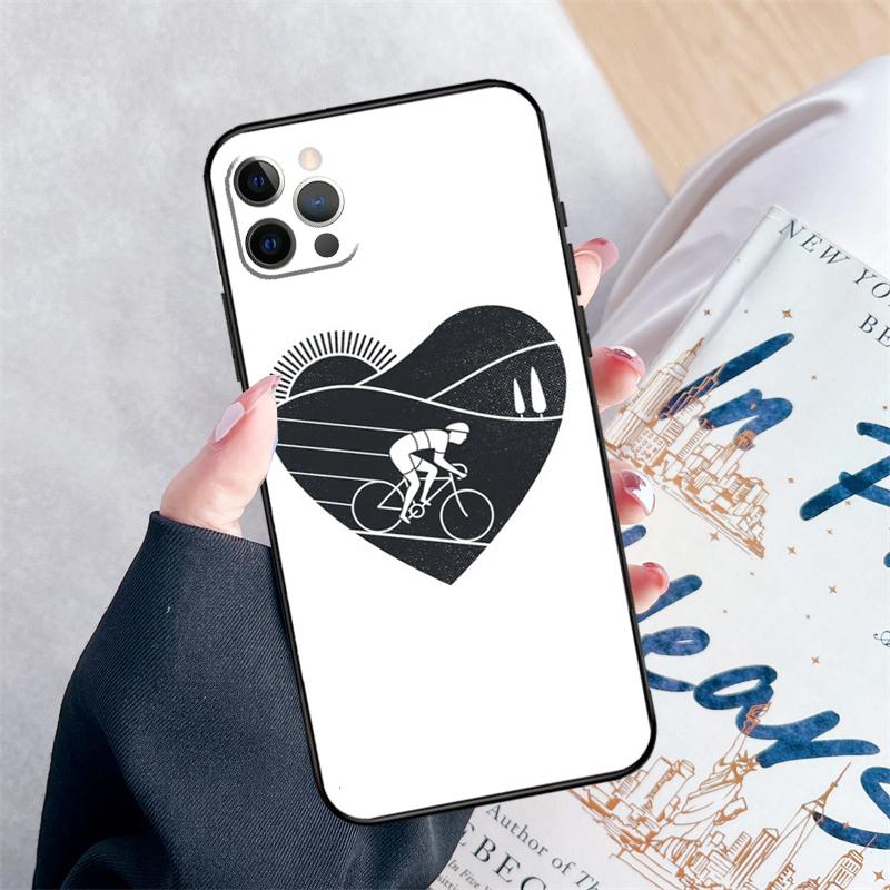 Love Cycling Road Bike Phone Case For iPhone 16 Pro Max 11 12 13 Mini 14 15 Pro Max XR 15 16 Plus 16e Cover Coque