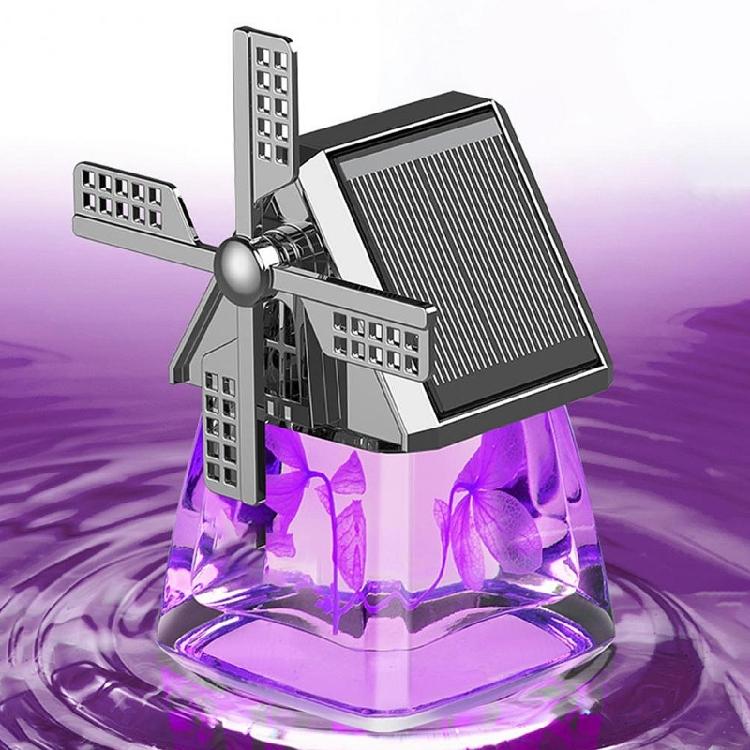 Air Freshener Light Solar Windmill Model Center Console Decoration CarFragrance
