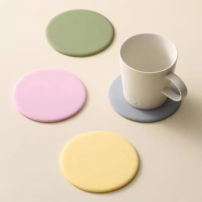 Spot Silicone Coaster Round 10cm Waterproof and Non-slip Food Grade Anti-scalding and Heat Insulation Mat Teacup Mat Coaster Tea Mat