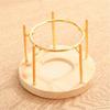 Ceramics Essential Oil Warmer Tealight Candle Holder Aromatherapist Wax Melt Burners Diffuser Wood Stand for Relaxation