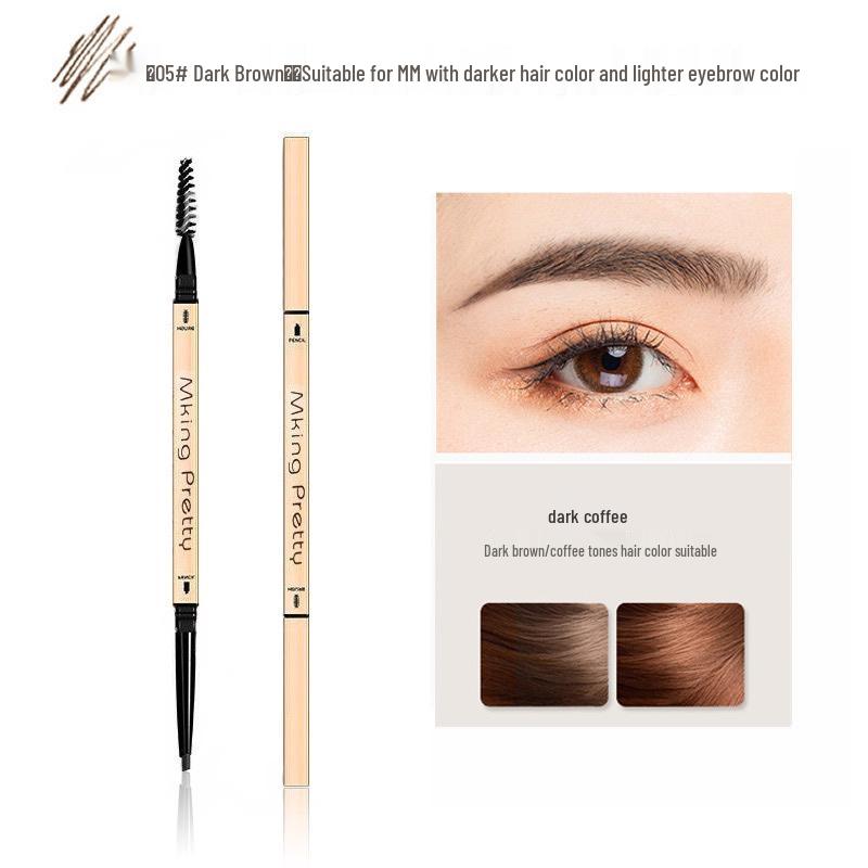 Little Gold Bar Ultra-Fine Double-Ended Triangular Eyebrow Pencil: Waterproof, Sweatproof, Long-Lasting, Non-Smudging, Natural-Looking.