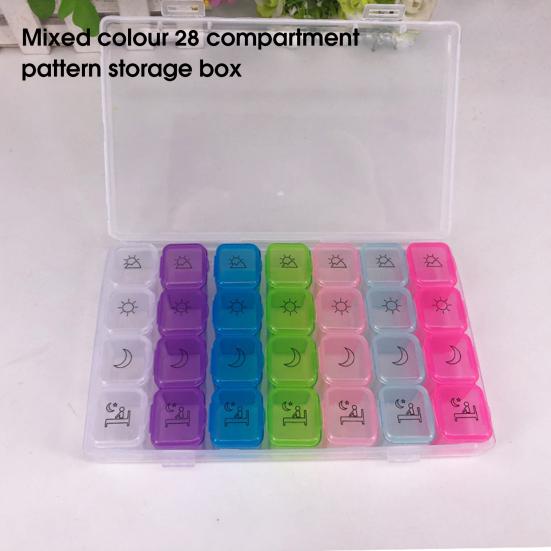 28 Grids Pill Box Safe Reusable Waterproof Large Capacity Food Grade Weekly Pillbox Case for Travelling