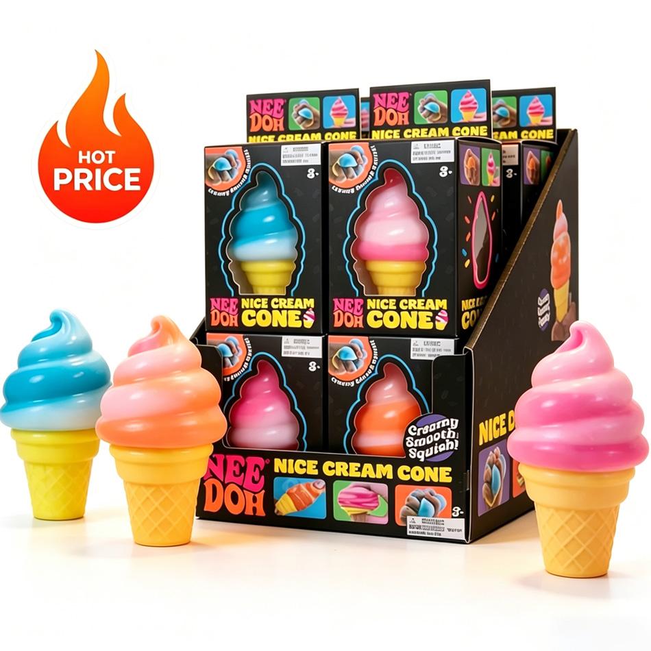Eiscreme-förmiger Dekompressions-Needohh Nice Cream Cone Überraschung Stressabbau Quetsch-Party Geschenk Geschenke Ornamente