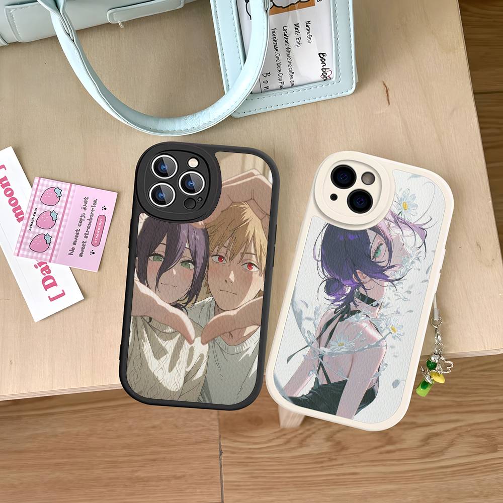 Chainsaw Man The Movie Reze Arc Leather Phone Case For iPhone 16 15 14 17 Pro Max 11 12 Mini Plus Soft Shell