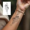 1 Sheet Crescent Sun Chain Temporary Tattoos For Women Hands Neck, Fake Tattoo Stickers Waterproof Long Lasting Realistic Tatoos