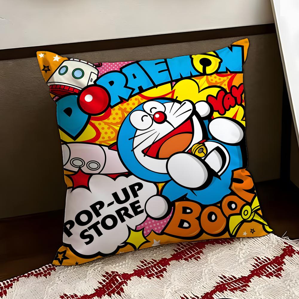 Anime DDoraemonS Cushion Cover Reversible Soft Durable Pillow Cover Home  Car MultiScene Use for Daily Comfort