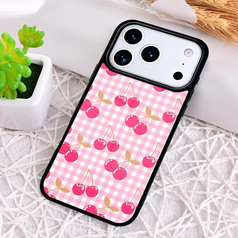 Red Cherry Summer Fruit Shockproof Phone Case for iPhone 17 Air 16e 15 11 12 14 13 Pro Max Cover Coque