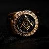 Fashion Jewelry Men Vintage Charm Mason Freemason Masonic Rings Punk Stainless Steel Gold Color Ring For Mens Jewelry