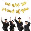 Gold Shining Graduation Party Banner Reusable Celebrate Graduation Hanging Banner Decorative Handmade Party Scene Prop