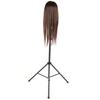 Adjustable Matte Thin Tube Hair Wig Stand Model Head Tripod Black for Hairdressing Training