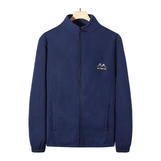 

Мужская куртка с воротником-стойкой и длинным рукавом, однотонное утолщенное пальто с карманами, осень-зима XL синий