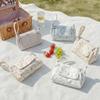 Snap Button Floral Makeup Bag Print Layered Storage Bag Organizer Pouch Coin Purse  Daily Storage