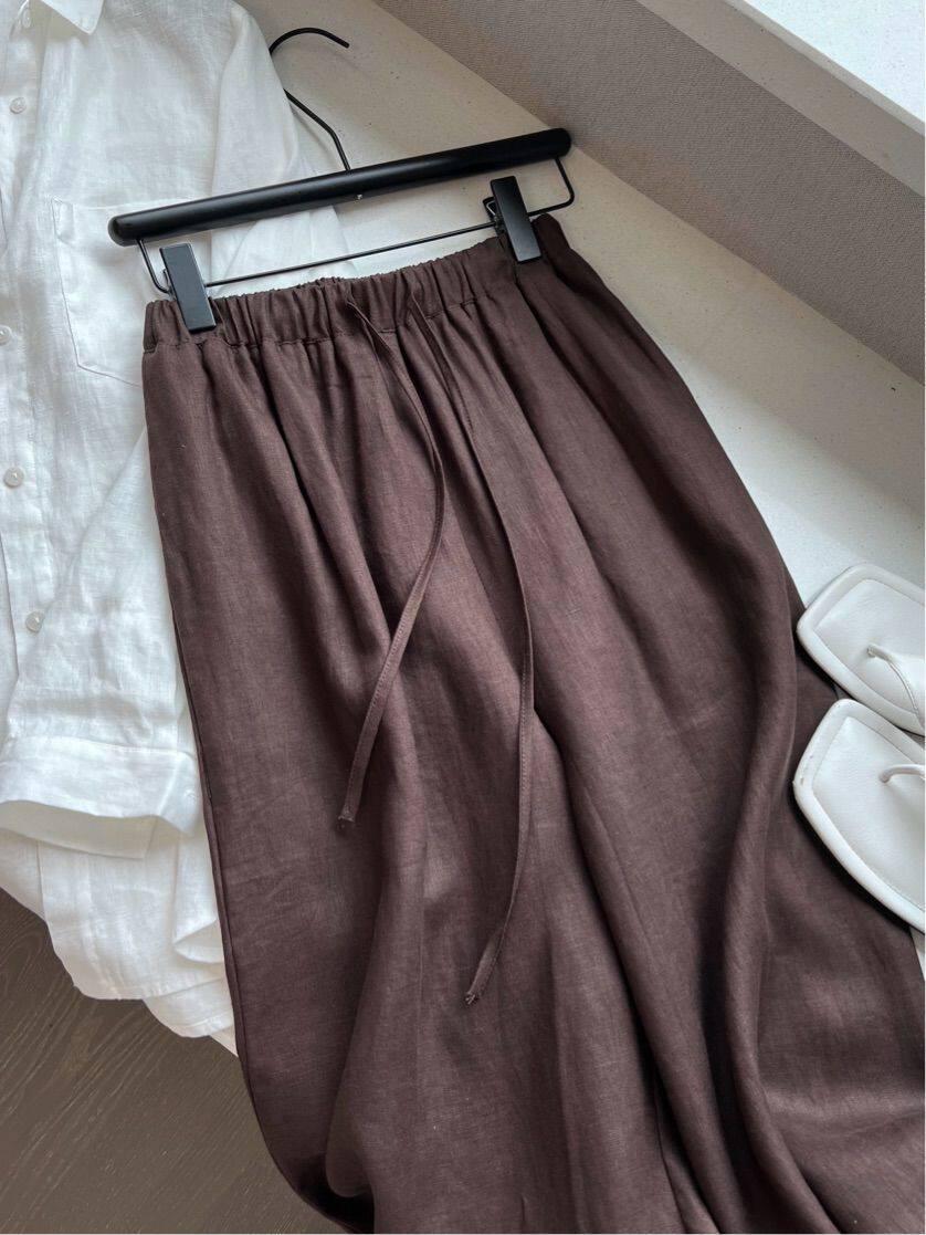 Women s 2026 Summer Japanese Loose-Fit Cotton Linen Wide-Leg Pants L